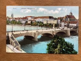 AK Basel. Mittlere Rheinbrücke