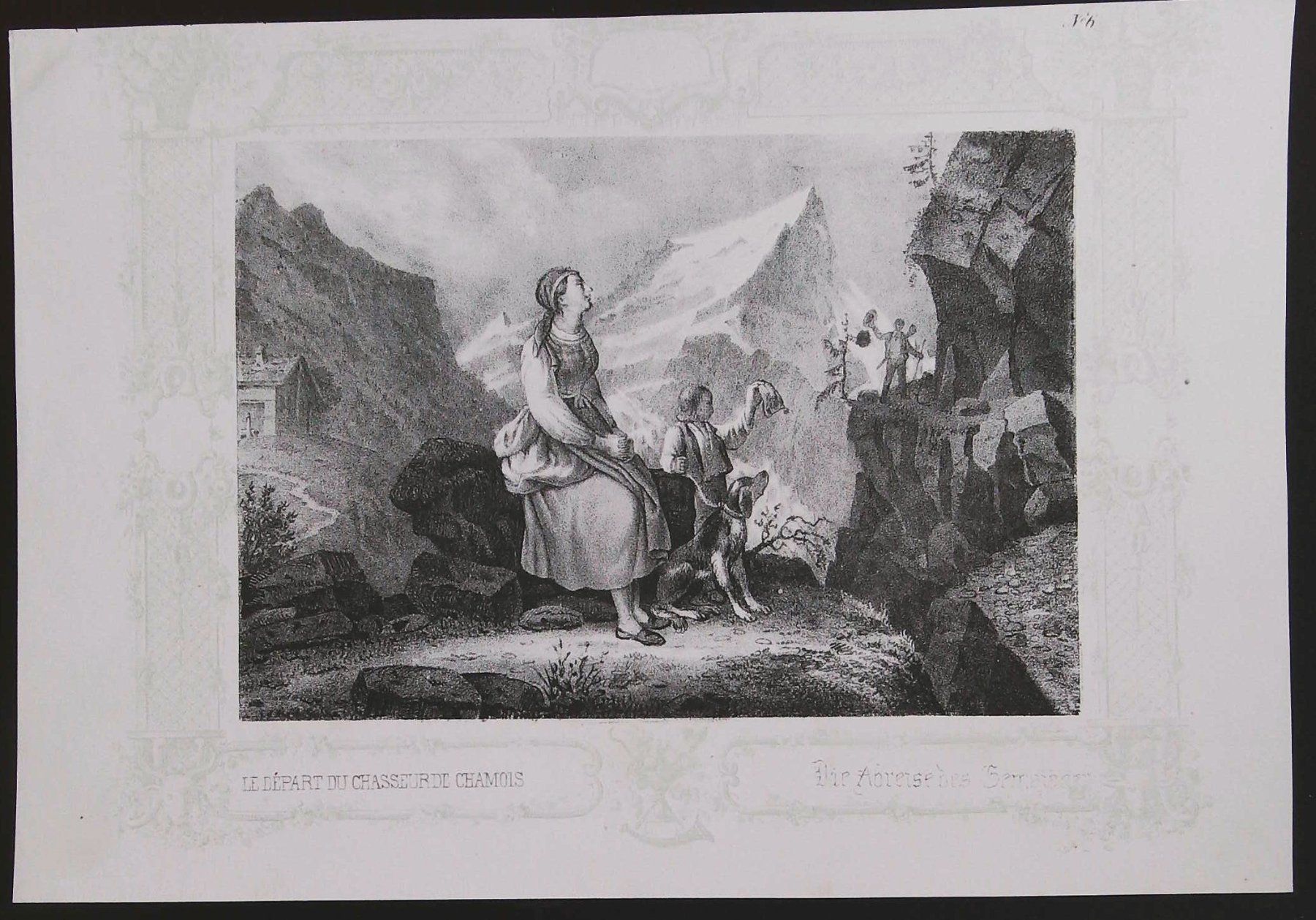Incisioni: Gemsjäger 2 Lithographien von Weibel Comtesse – Usato da Rafz venduto da Helvet32 1