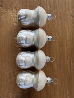 Echtglas Weihnachtspilze silber/weiss