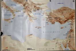 Landkarte Antik, Mittelmeer Reisen Paulus gross!!!