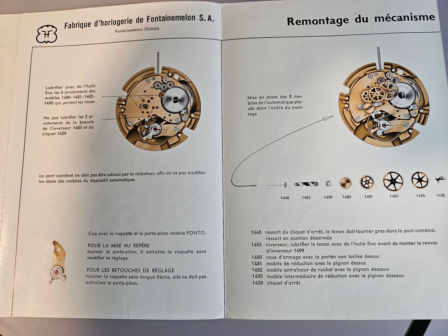 Documenti: Fontainemelon SA - Montage-Instruktion - Instruction – Usato da Langendorf venduto da Bruenu 1