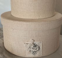 Zwei runde Aufbewahrungsboxen beige gebraucht