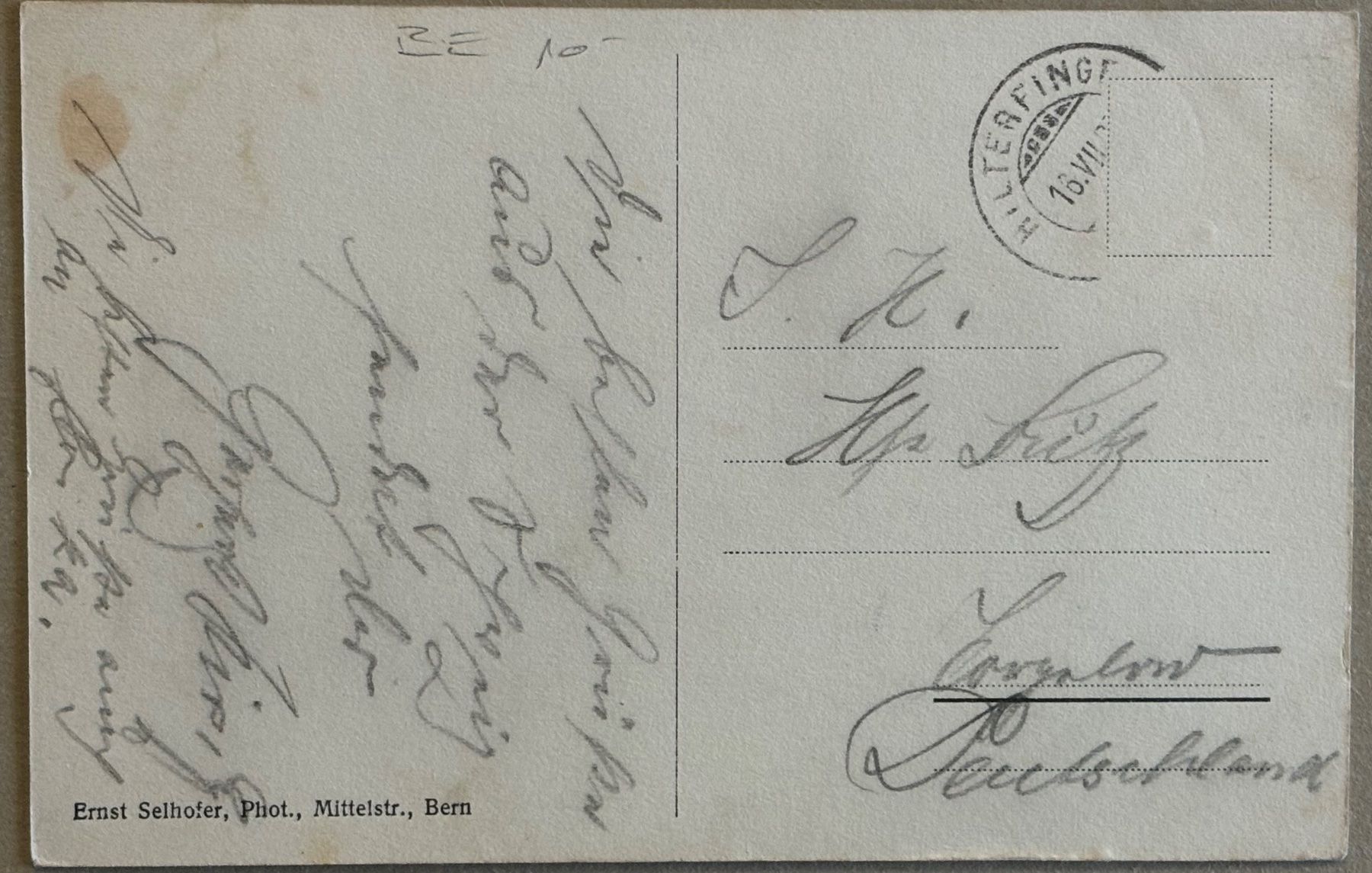 Cartoline postali: Gruss aus der Krinde, Hilterfingen – Usato da Frauenfeld venduto da Merk52 1