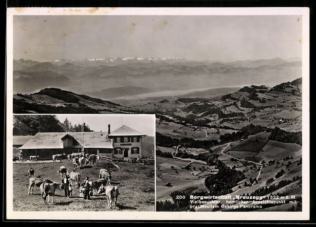 Cartoline postali: Libingen, Bergwirtschaft Kreuzegg, Gebir – Usato da Berlin venduto da bartko-reher