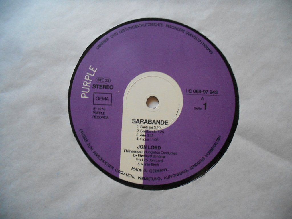 Dischi in vinile: JON LORD  -  SARABANDE – Usato da Bex venduto da Giorgiob 4