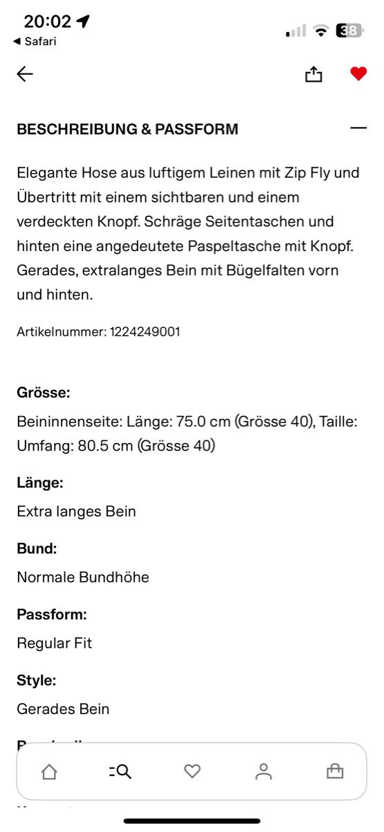 H&M Pantaloni: H&M 100% Leinenhose, Gr. 38 – Usato da Zürich venduto da vintage_for_you 7
