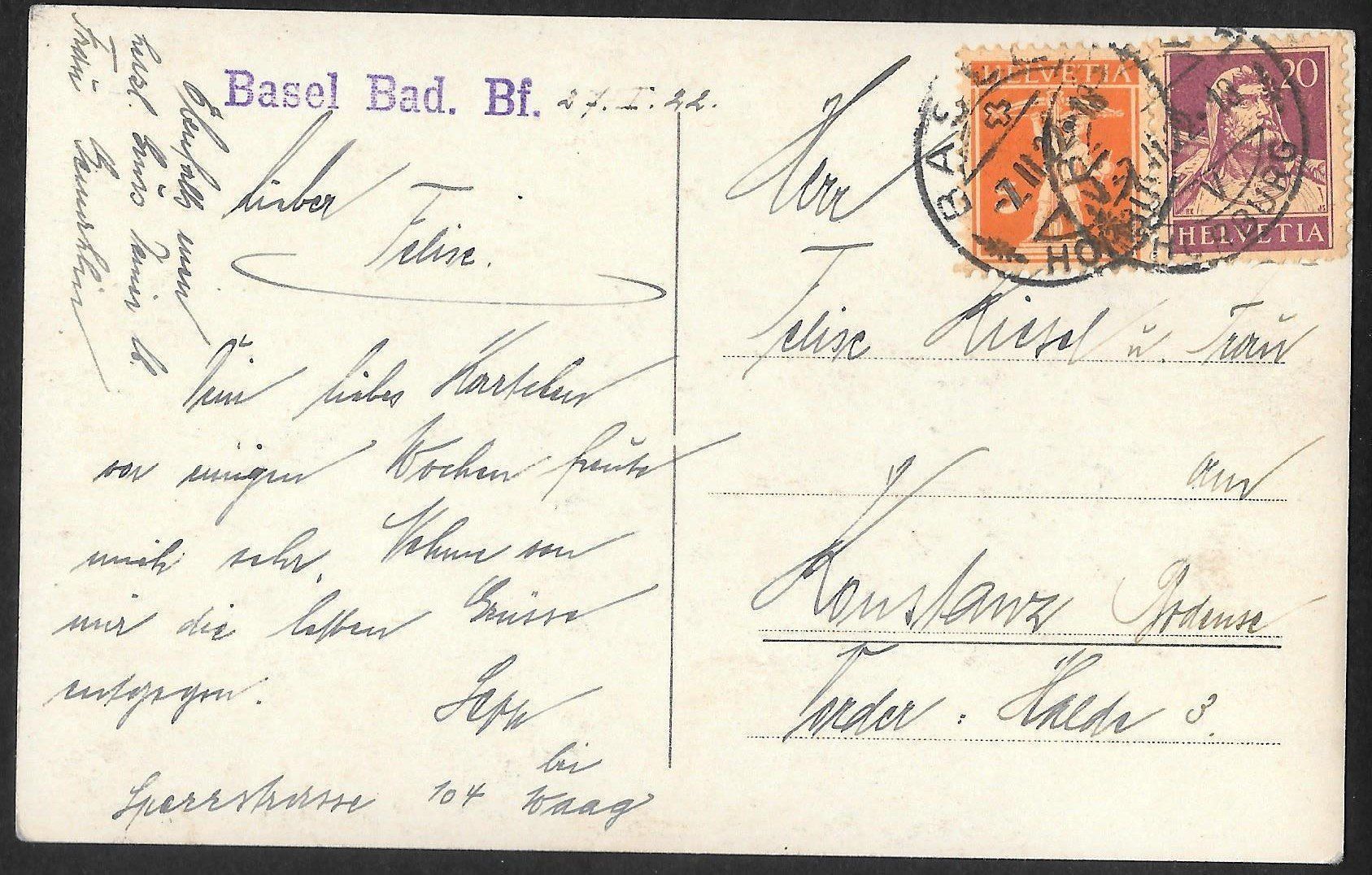 Cartoline postali: Basel Teilansicht am Rhein – Usato da Olten venduto da clotaldi 1
