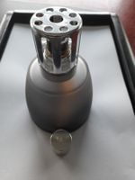 RARE LAMPE BERGER Vintage verre sablé, gris fumé