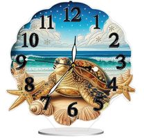 Diamond Painting Uhr  Schildkröte mit Leuchtzeiger