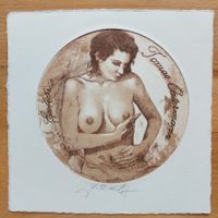 Exlibris Jens Rusch - Original Radierung Erotik signiert