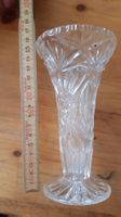Glasvase Kristall Muster Höhe 16cm guter Zustand