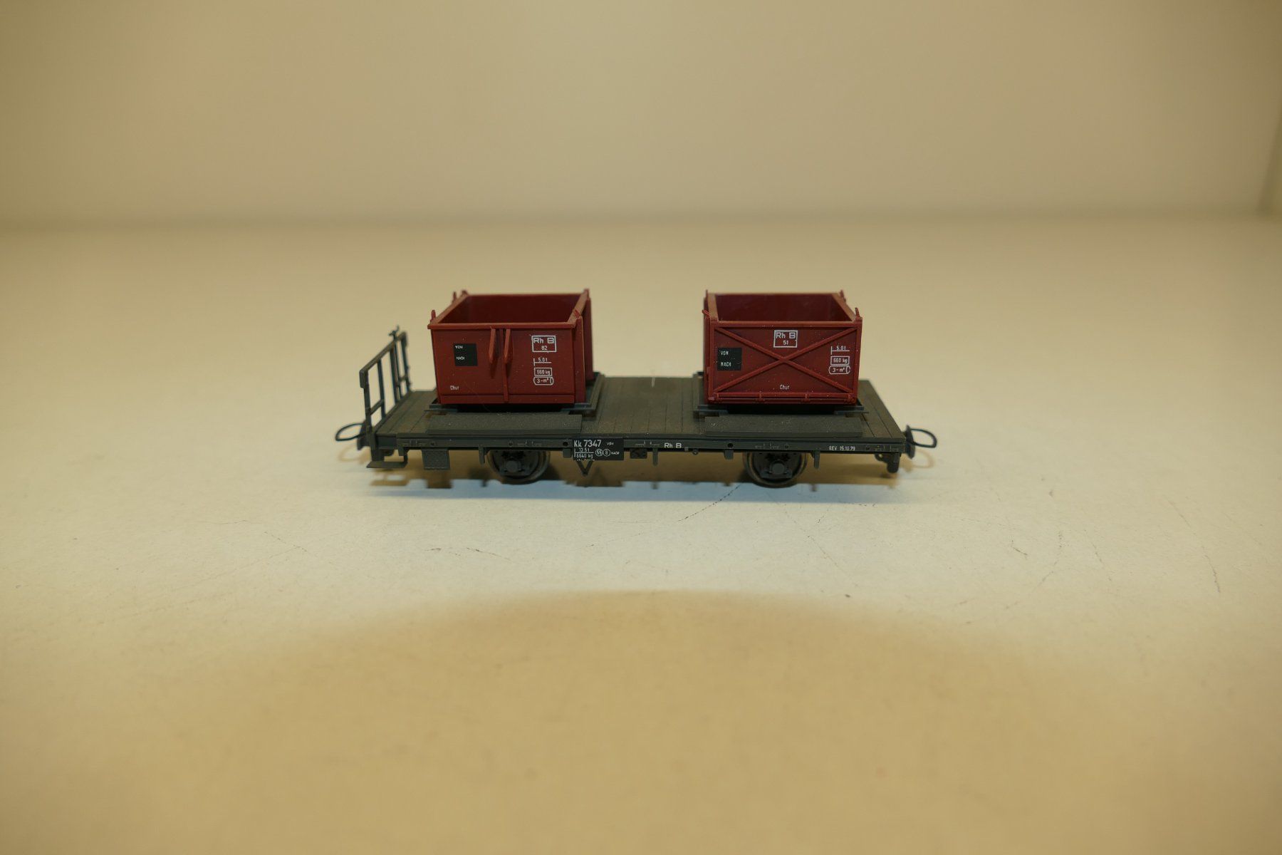 Bemo Modellini di ferrovie: Bemo H0m: RhB Kiesbehälterwagen – Nuovo (secondo la descrizione) da Niederhasli venduto da rail-duerst 1