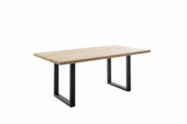Tisch DEBORAH Wildeiche massiv 220 x 100 cm U Füsse schwarz