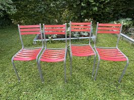 Gartenstuhl rot (4 Stk.)