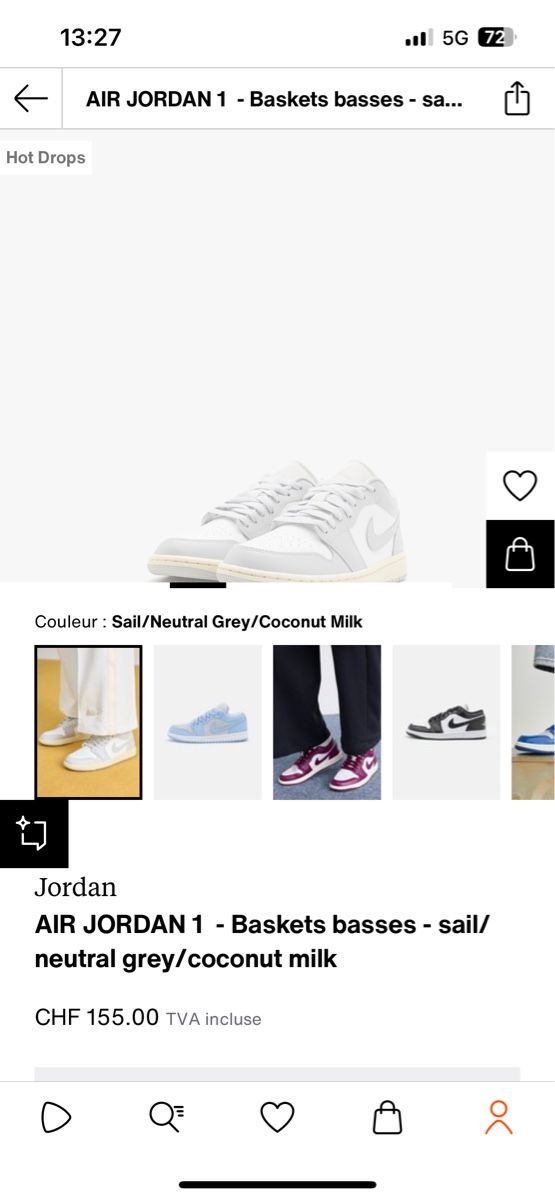 Nike Chaussures hommes: Air Jordan 1 "Coconut Milk" – Neuf (Voir description) à Charmey (Gruyère) par ya_12 9