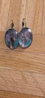 Art Deco Ohrringe oval antik Metall mit Motiv neu