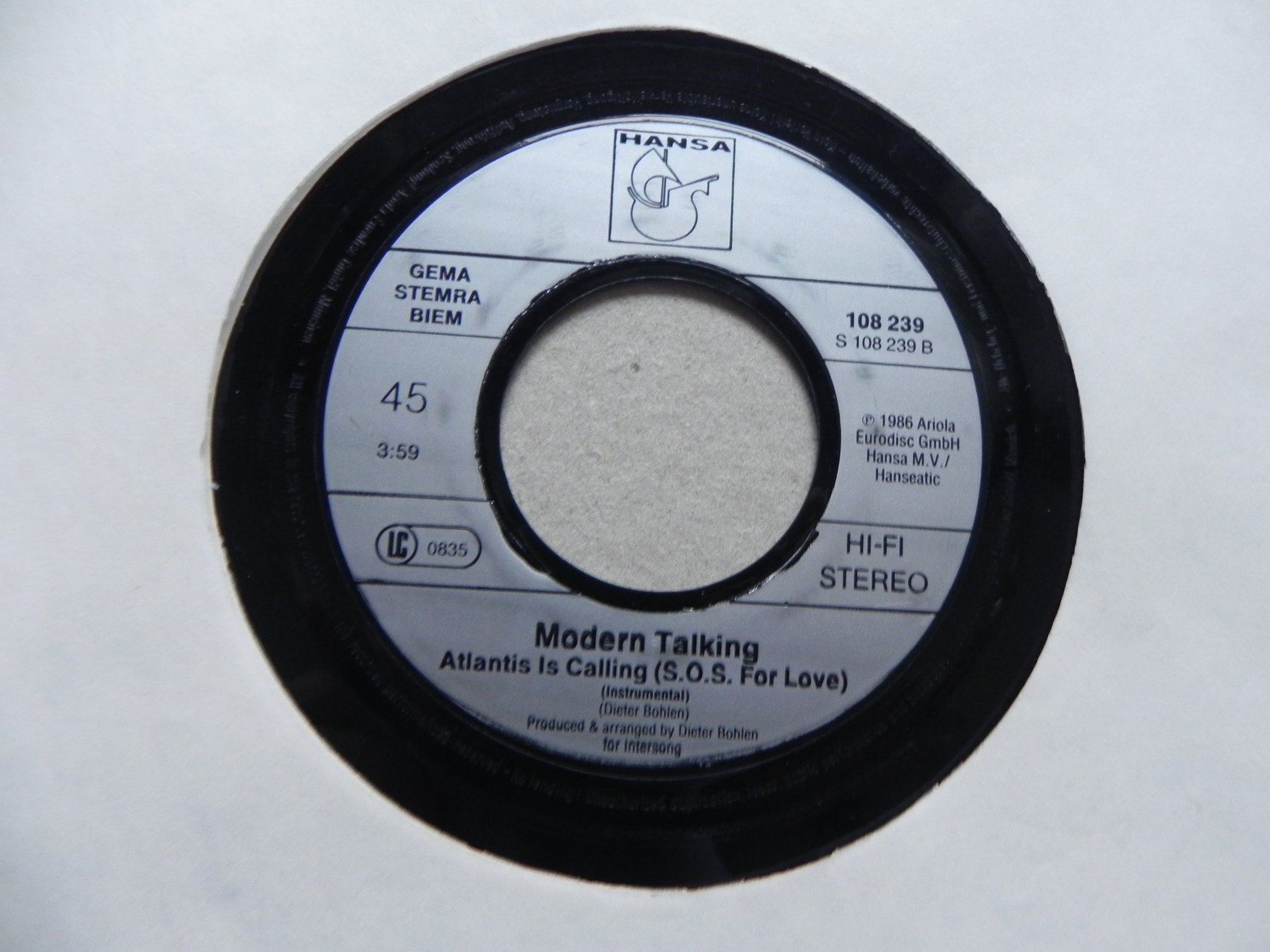 Schallplatten: Single 7" DE Pop Duo Modern Talking 1986 Atlantis is Calling – Gebraucht aus Siebnen von krimsie 3