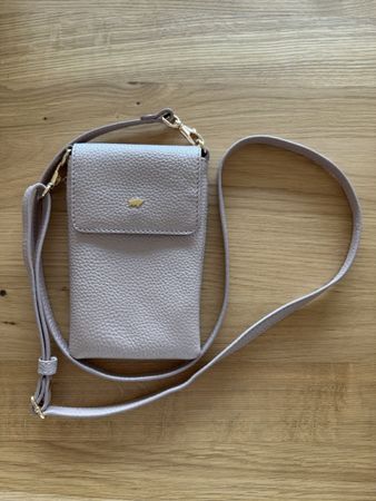 NEU Handytasche Braun Büffel Leder rosa metallic