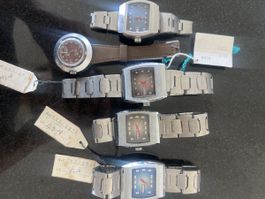 Retro Uhren Sammlung Schweiz, 5 Stk. Vintage Diver, Automati