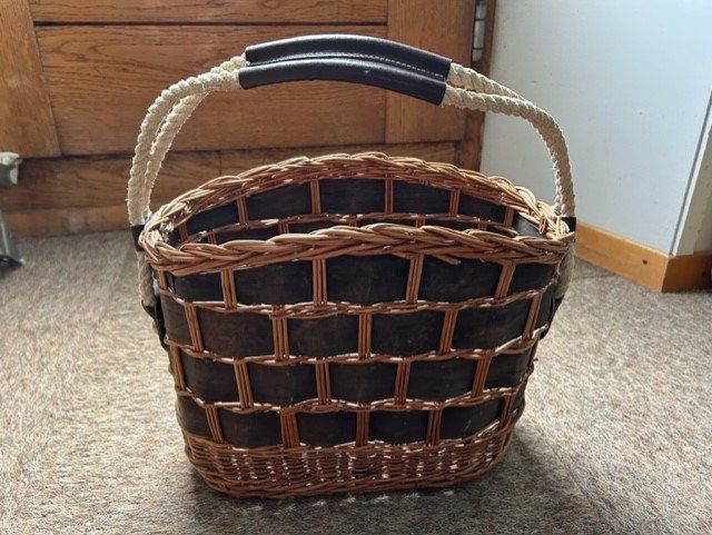 Mir de vélo vintage tissé à la main avec ceinture en similicuir