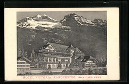 Kandersteg, Hotel Victoria mit Strasse v