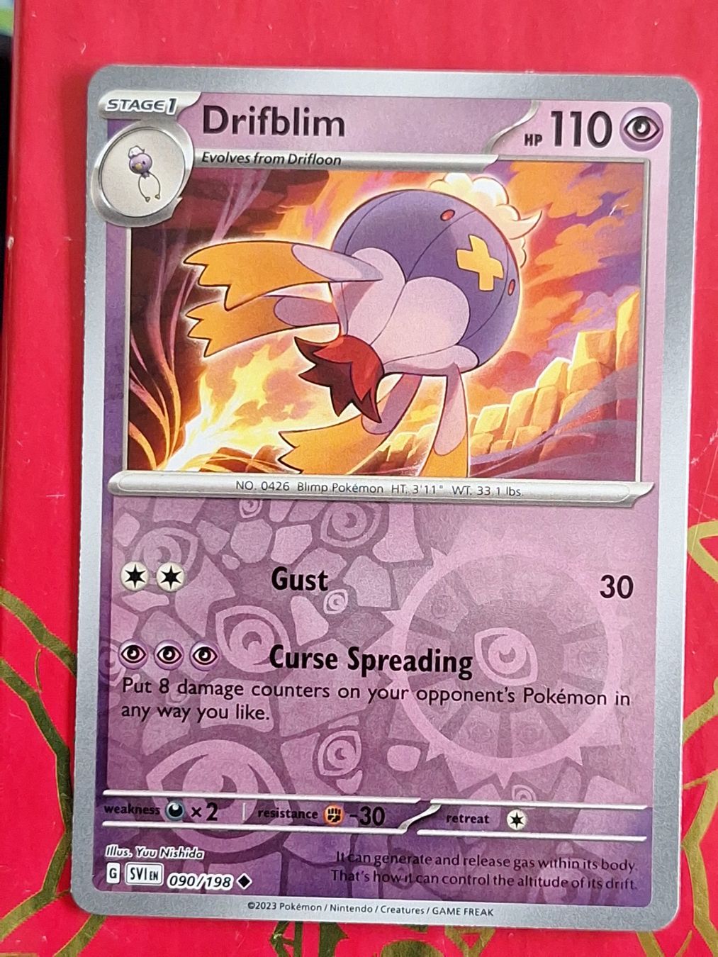 Pokémon Sammelbilder & Trading cards: Drifblim - Pokemon Reverse Holo Scarlet Violet Base – Gebraucht aus Altstätten SG von GGsGameshop