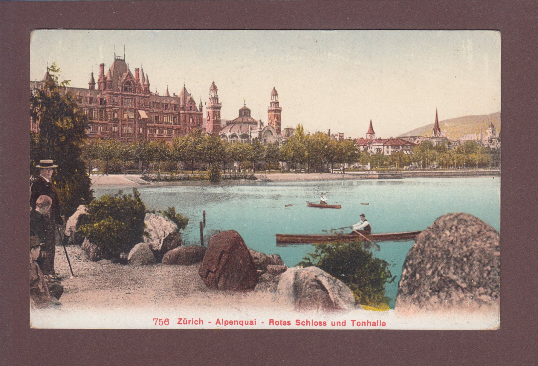 Ansichtskarten: ZÜRICH - Alpenquai - Leute - 1908 – Gebraucht aus Pully von nicecards