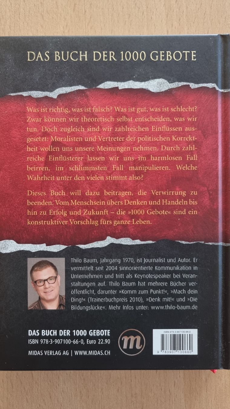 Livres: Buch: Das Buch der 1000 Gebote, Thilo Baum, neuwertig – D'occasion à Steinach par lesefieber 1