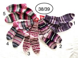 handgestrickte Wollsocken, 38/39