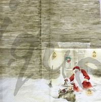 Serviette weihnachtsmann auf der veranda (rar)