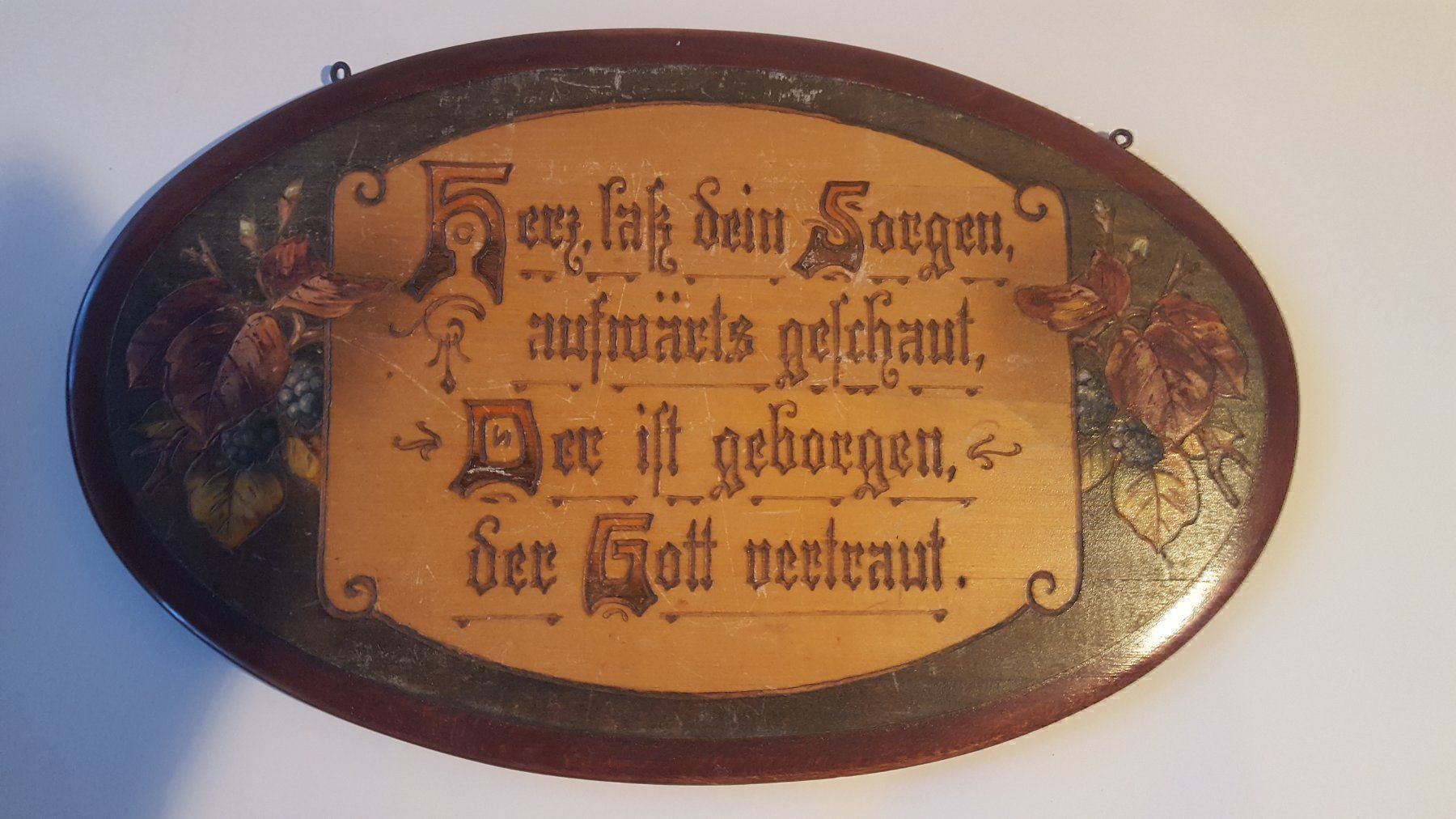 Poster & Bilder: Antikes Spruchbild mit Hausspruch – Gebraucht aus Remetschwil von Privatflohmi
