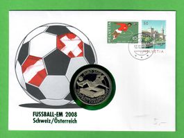 Fussball-EM 2008 Schweiz/Österreich Brief mit EURO Medallion