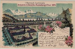 BE 28 Litho Thun 1. Industrie- u. Gewerbe-Ausstellung 1899