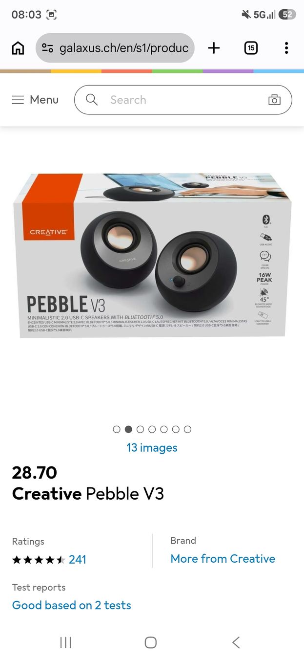 Creative Haut-parleurs: Creative Pebble V3 Speakers Black New – Neuf (Voir description) à Zürich par Asimpleguy 1