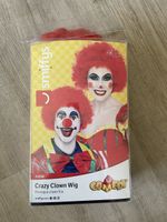 Clown Perücke Smiffys rot lockig in Originalverpackung