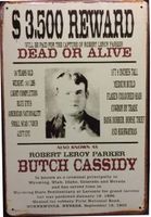 Rusty Blechkarte- BUTCH CASSIDY DEAD OR