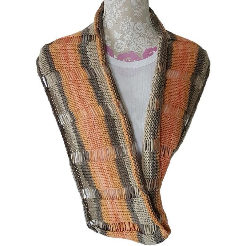 Foulard & Sciarpe: Loopschal Handgestrickt apricot/camel – Nuovo (secondo la descrizione) da Kaltbrunn venduto da Condor2 2