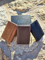Slim Wallet Schwarz, mit Kartenhalter + Münz  | RFID Schutz