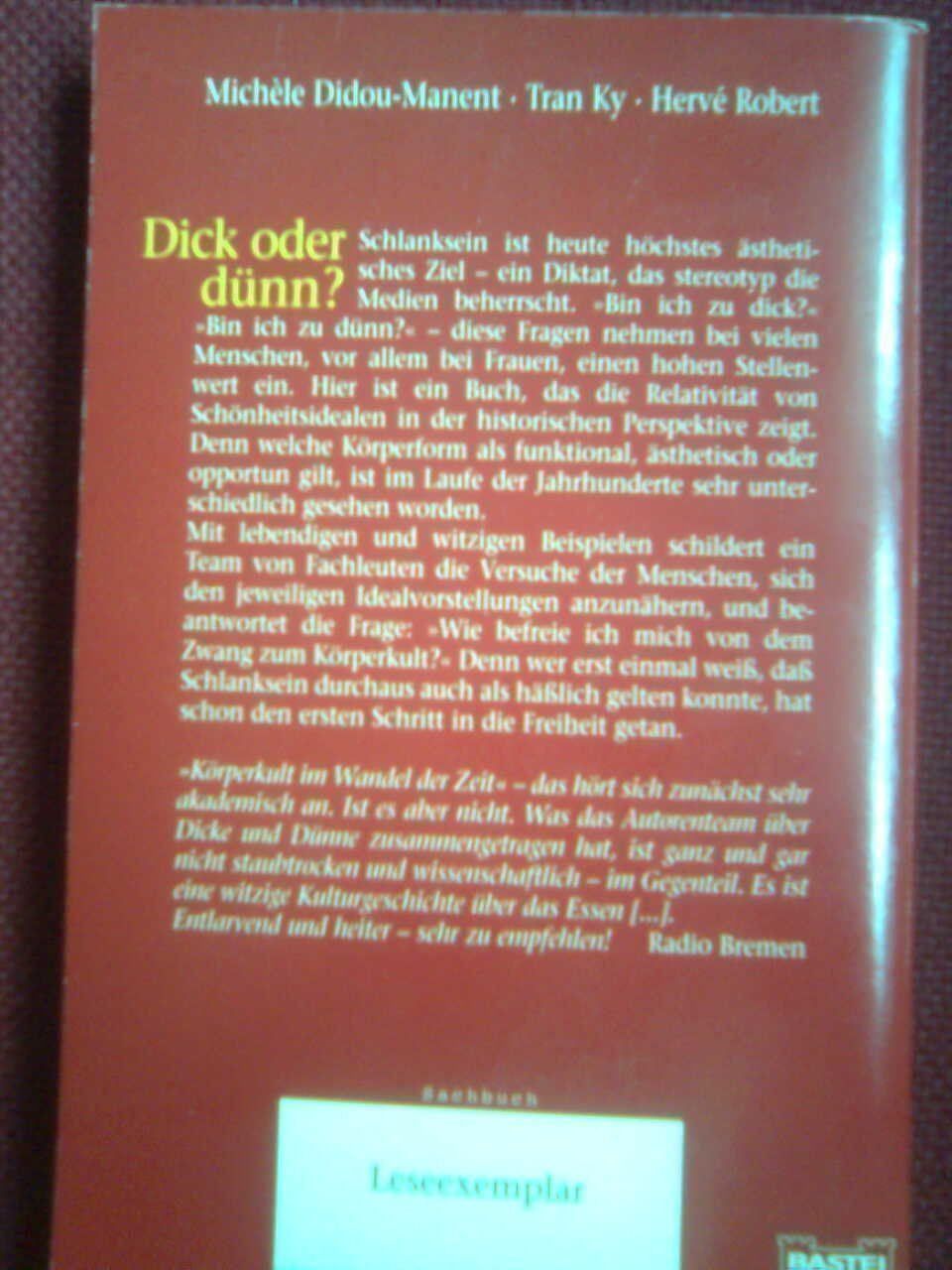 Livres: Michele Didou Manent Tran Ky Herve Robert Dick oder dünn? – D'occasion à Basel par Alacant 2