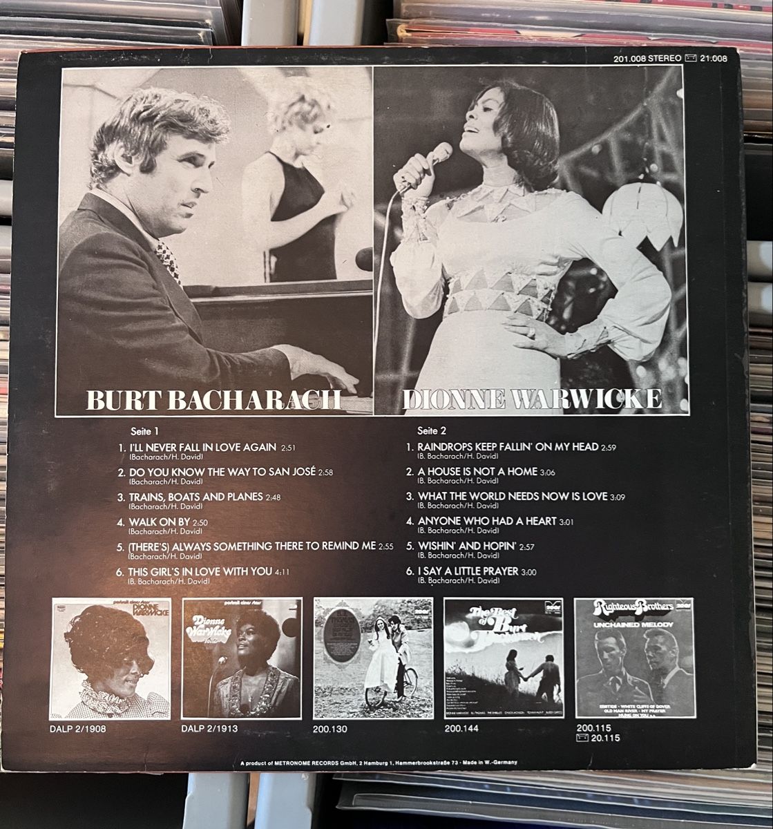 Dischi in vinile: Dionne Warwicke Sings burt bacharach lp – Usato da Liestal venduto da TKocher 1