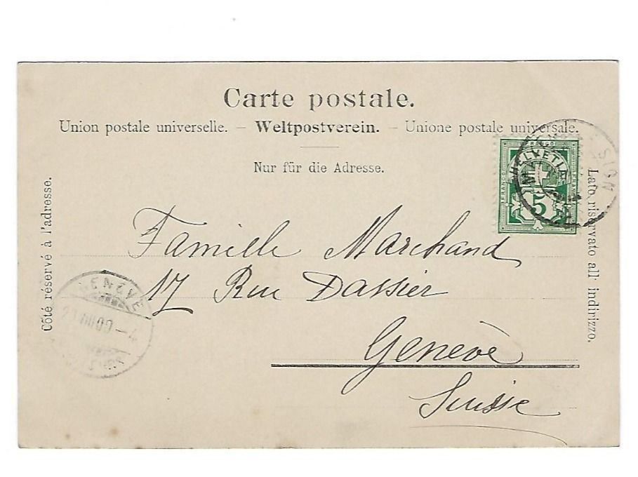 Ansichtskarten: CH, AK Sion 1900 nach Genf 20.8.1900 – Gebraucht aus Hinteregg von McCharly01 1