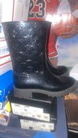 Louis Vuitton Black Logo LV Patent Rubber Rain-boots 37