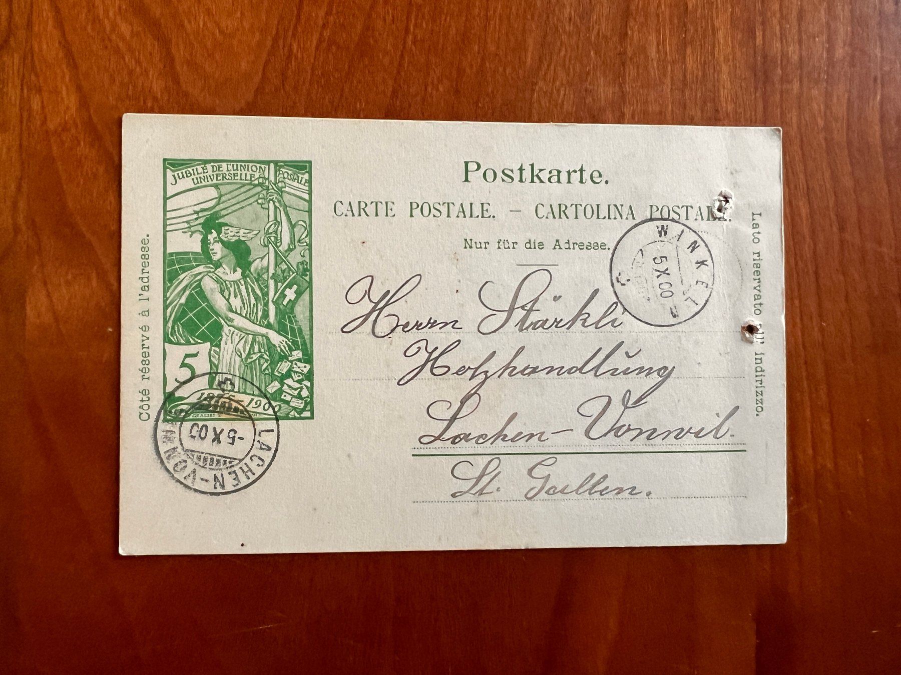 Tutti i francobolli: Alte Postkarte CH 1900   (R528) – Usato da Hinwil venduto da Sidi4
