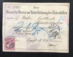 BERNERISCHE VEREIN ZUR UNTER. BEI TODESFÄLLEN 1878