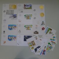 27 Briefe moderne Blocks + Ausschnitte inkl. Goldbriefmarke