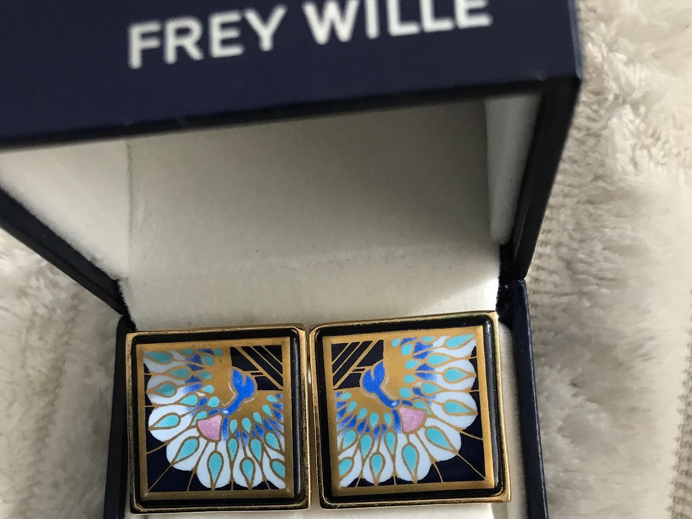 Freywille Orecchini pendenti & Orecchini a lobo: Frey Wille Ohrclips,  Pfauenmuster, – Usato da Wettingen venduto da Andres54 1