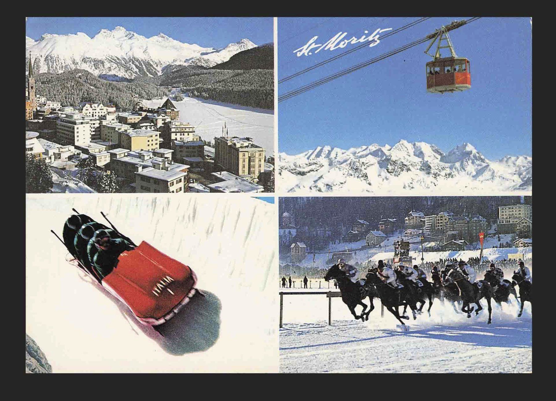 Ansichtskarten: AK St Moritz Bopp Pferde Seilbahn – Gebraucht aus Goldau von artelier1