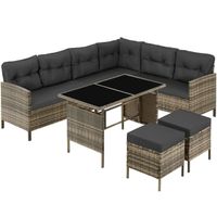 Rattan Lounge Outdoor Sitzgruppe Set ORVELLA