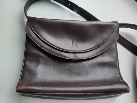 Sac bandouliere Krizia en cuir brun