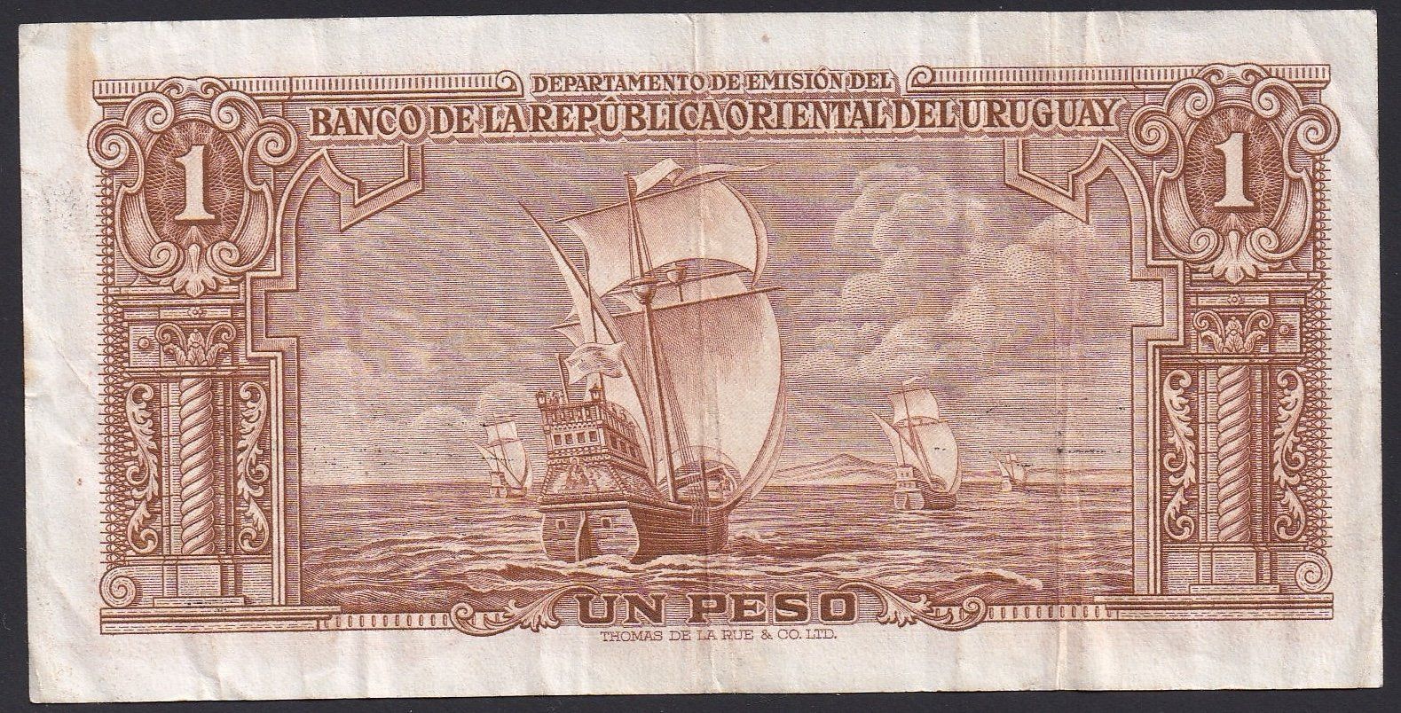 Banknoten: Uruguay 1 Peso 1948 – Gebraucht aus Brugg AG von banknoten_muesli 1